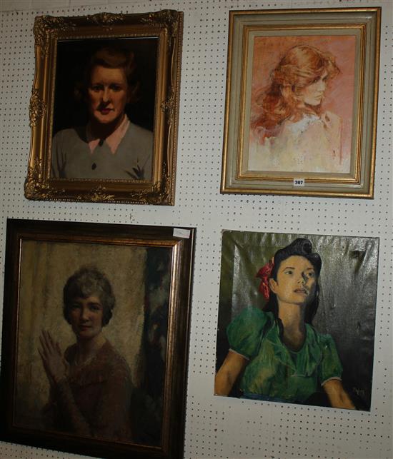 4 portraits of ladies